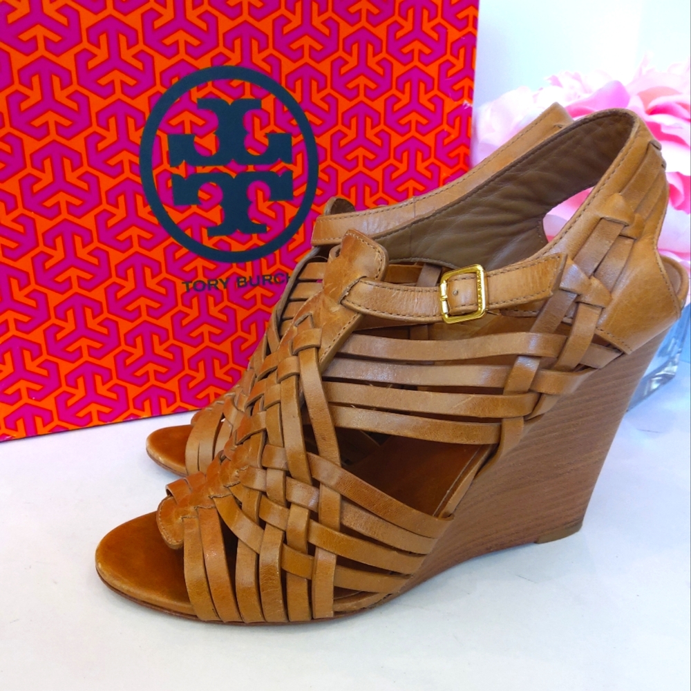 Tory Burch Tan Wedge Sandals
